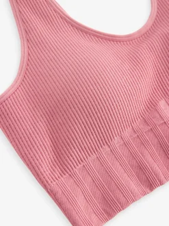 Rose Pink DD+ Supportive Seamless Ribbed NonWired Ultimate Comfort Bra