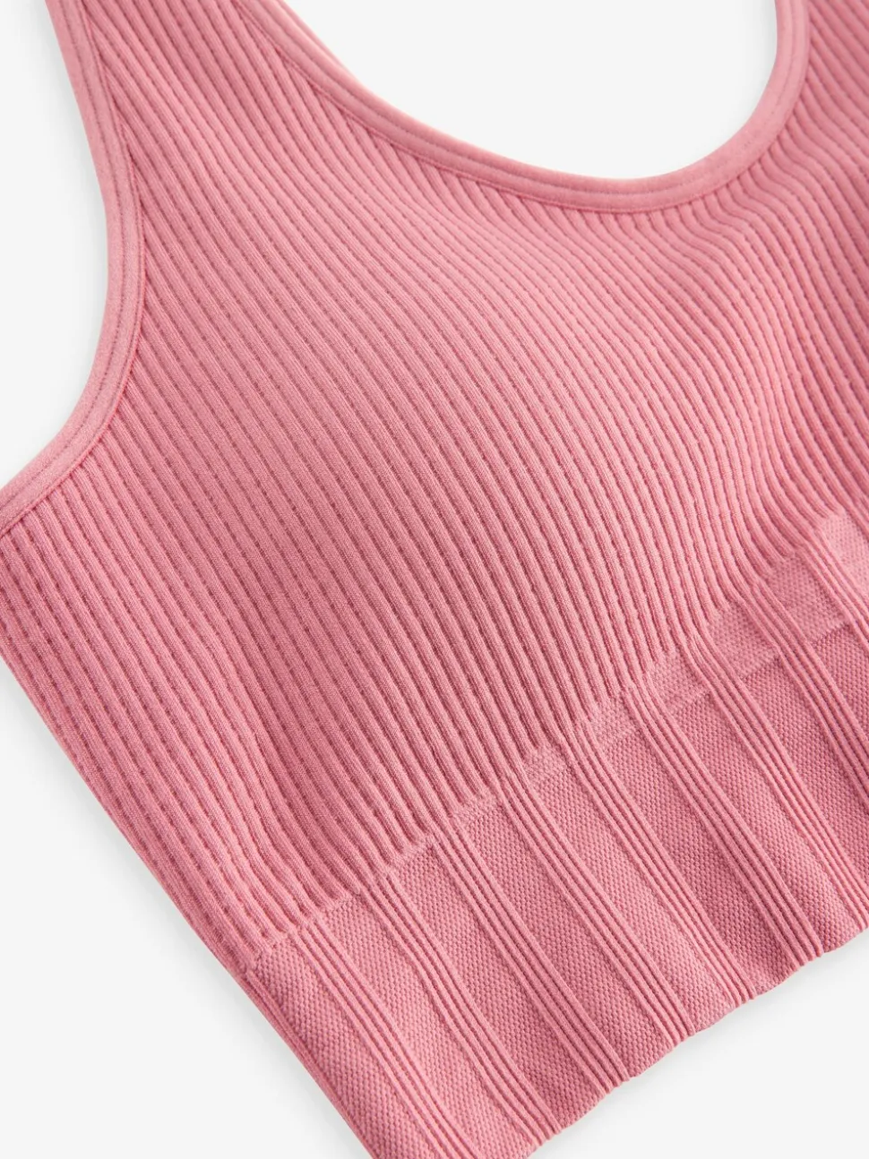 Rose Pink DD+ Supportive Seamless Ribbed NonWired Ultimate Comfort Bra