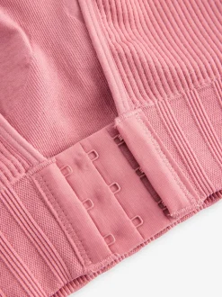 Rose Pink DD+ Supportive Seamless Ribbed NonWired Ultimate Comfort Bra