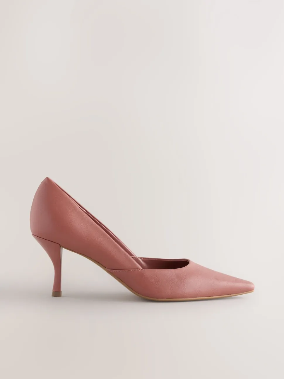 Rose Pink Forever Comfort® Leather Pointed Toe Heeled Court Shoes