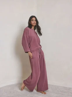 Rose Pink N.Premium Wide Leg Joggers