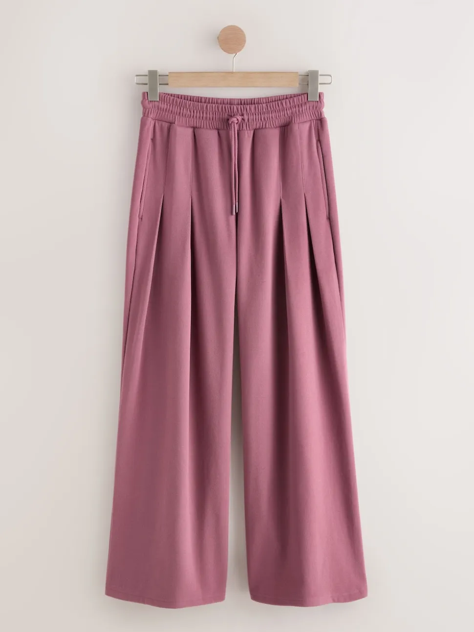 Rose Pink N.Premium Wide Leg Joggers