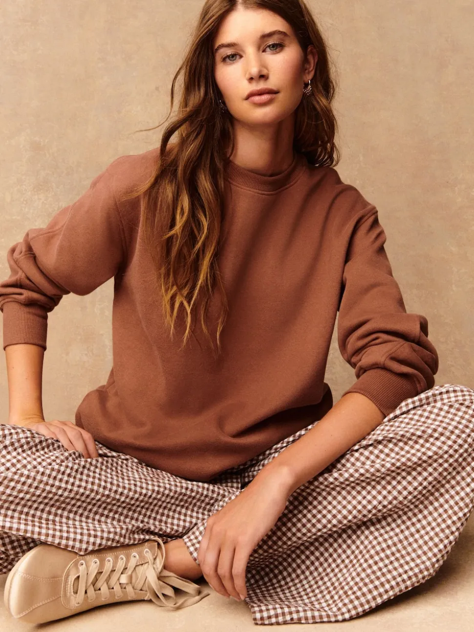 Rose Pink Relaxed Fit Essentials Longline Sweatshirt with Pockets