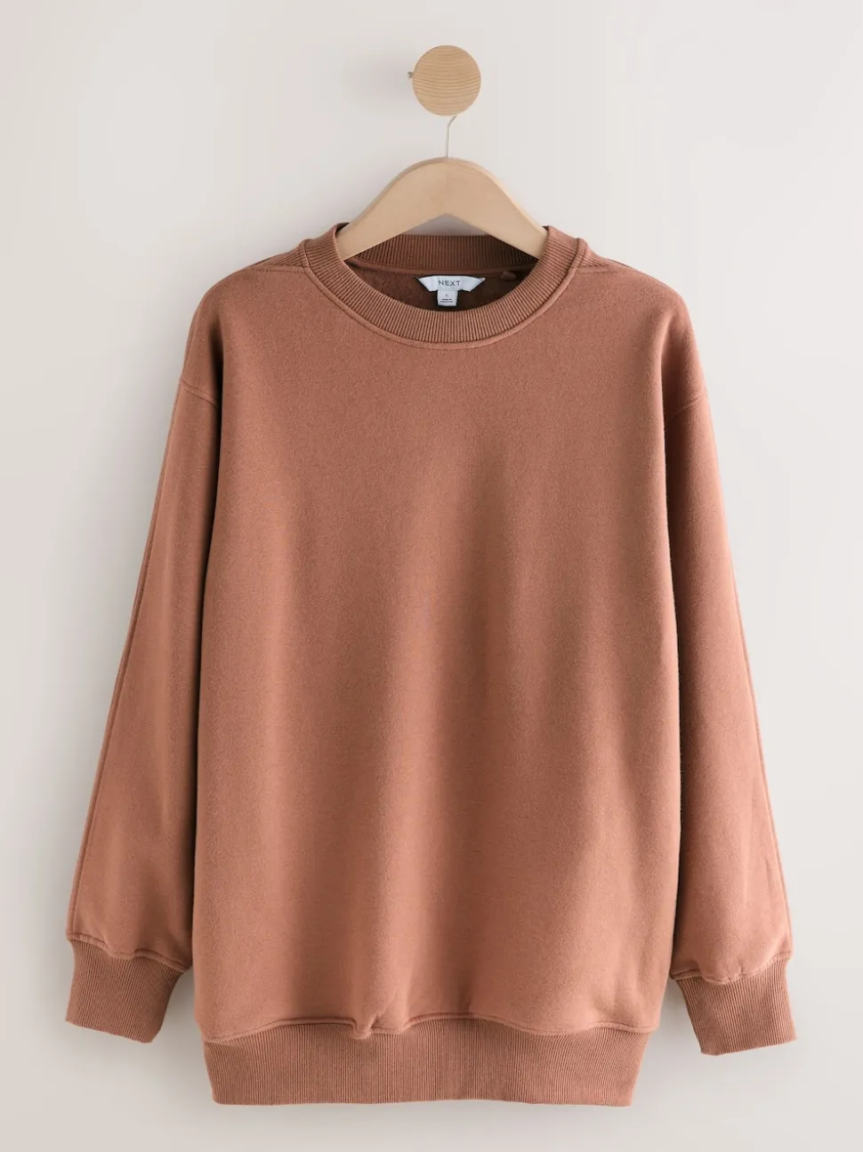 Rose Pink Relaxed Fit Essentials Longline Sweatshirt with Pockets