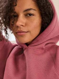 Rose Pink Relaxed Fit Heavyweight Longline Hoodie
