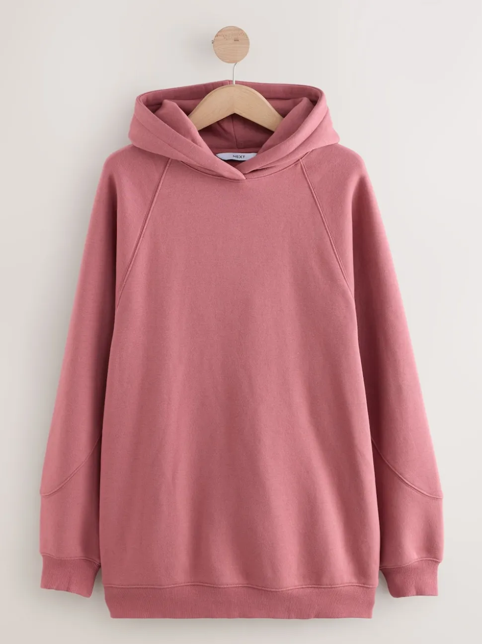 Rose Pink Relaxed Fit Heavyweight Longline Hoodie
