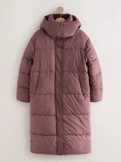 Rose Pink Shower Resistant Longline Padded Coat
