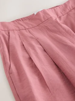 Rose Pink Wide Leg Trousers With Linen