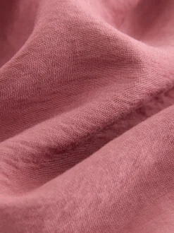 Rose Pink Wide Leg Trousers With Linen