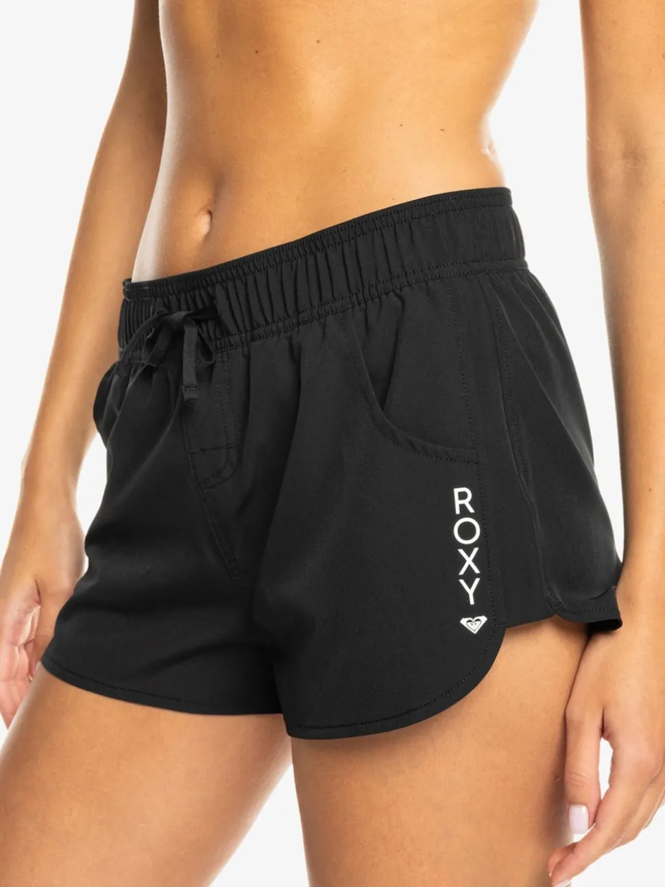 Roxy Black Wave 2 Inch Logo Board Shorts