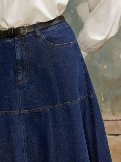 Ro&Zo Blue Denim Full Skirt