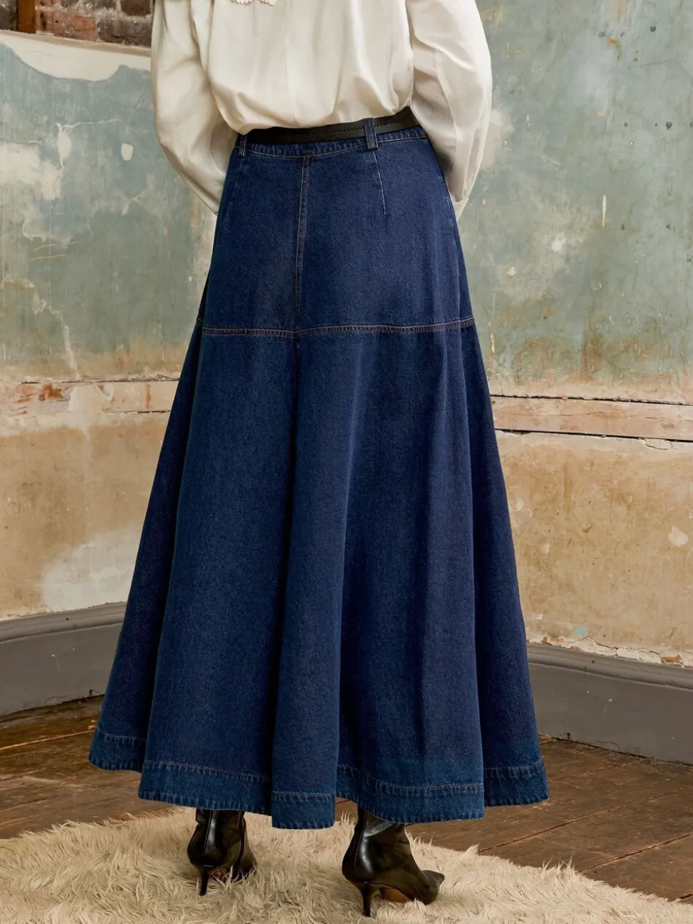 Ro&Zo Blue Denim Full Skirt