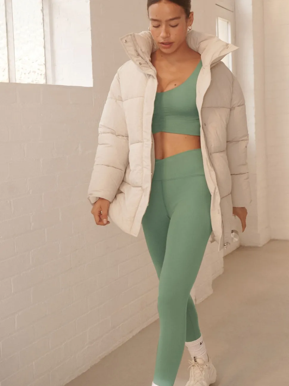 Sage Green Balance Wrap Front Yoga Leggings