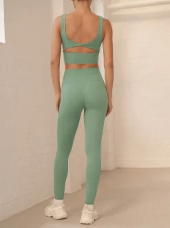 Sage Green Balance Wrap Front Yoga Leggings