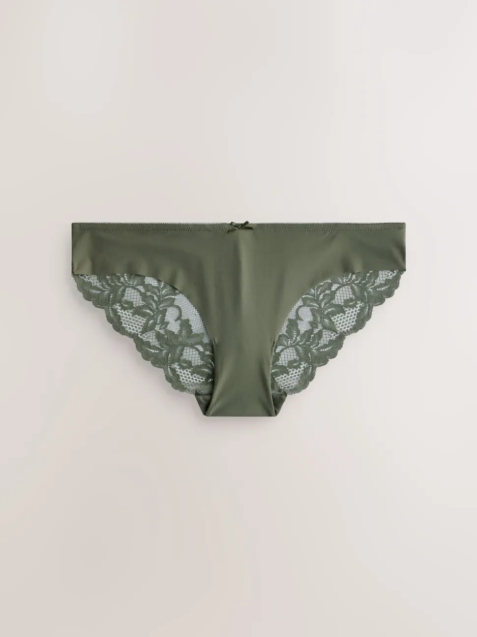 Sage Green Brazilian No VPL Lace Back Briefs 5 Pack