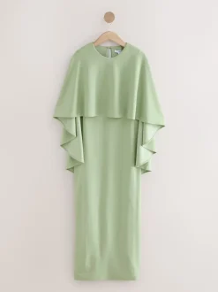Sage Green Cape Maxi Dress
