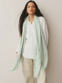 Sage Green Foil Lightweight Scarf