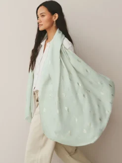 Sage Green Foil Lightweight Scarf