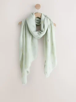 Sage Green Foil Lightweight Scarf