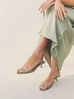Sage Green Forever Comfort® Bridesmaid Round Toe Low Heel Simple Sandals