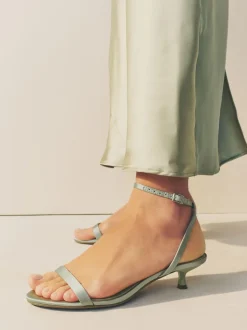 Sage Green Forever Comfort® Bridesmaid Round Toe Low Heel Simple Sandals