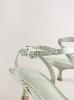 Sage Green Forever Comfort® Bridesmaid Round Toe Low Heel Simple Sandals