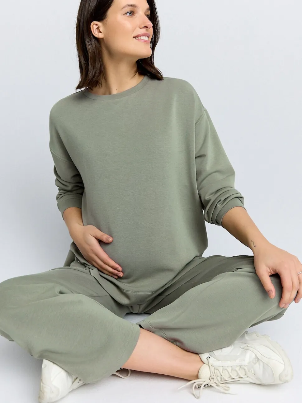 Sage Green Maternity Nursing Sweat Top