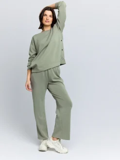 Sage Green Maternity Wide Leg Joggers