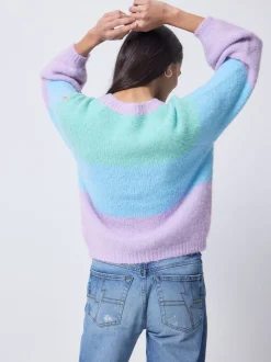 SCAMP & DUDE Blue Fluffy Pastel Colour Block Jumper
