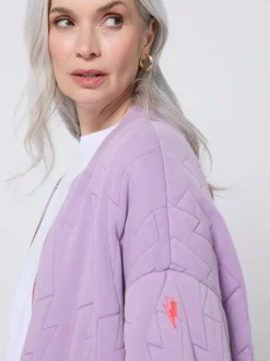 SCAMP & DUDE Purple Quilted Bolt Bomber Jacket