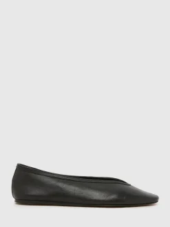 Schuh Black Lessie Suede Ballet Shoes