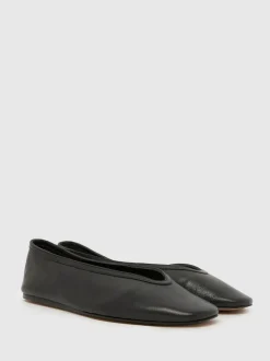 Schuh Black Lessie Suede Ballet Shoes