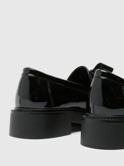 Schuh Black Lidia Patent Bow Loafers