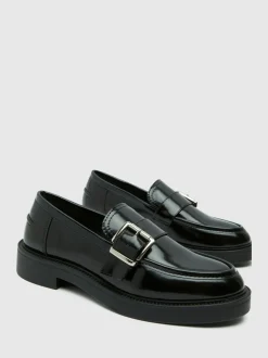 Schuh Black Lilac Buckle Shoes