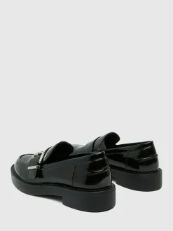Schuh Black Lilac Buckle Shoes