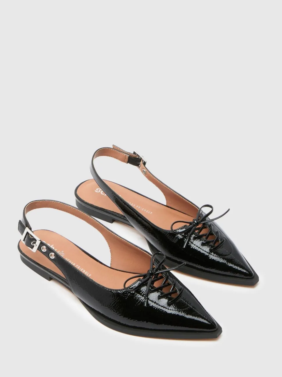 Schuh Black Lorie Point Hardware Flat Shoes