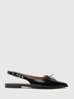 Schuh Black Lorie Point Hardware Flat Shoes
