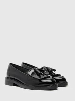 Schuh Black Wide Fit Lizzie Leather Compass Shoes