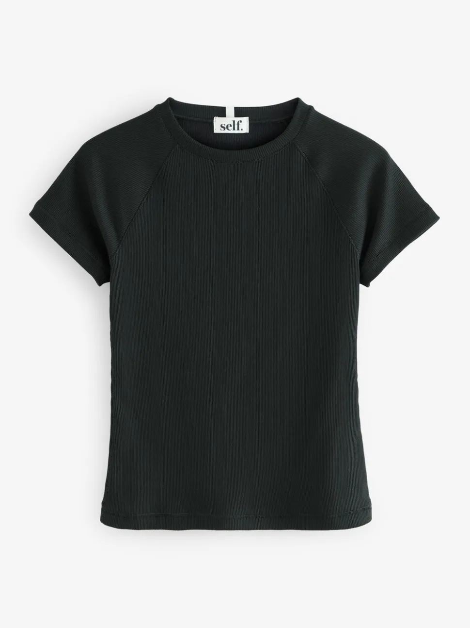 self. Black Fitted Rib T-Shirt