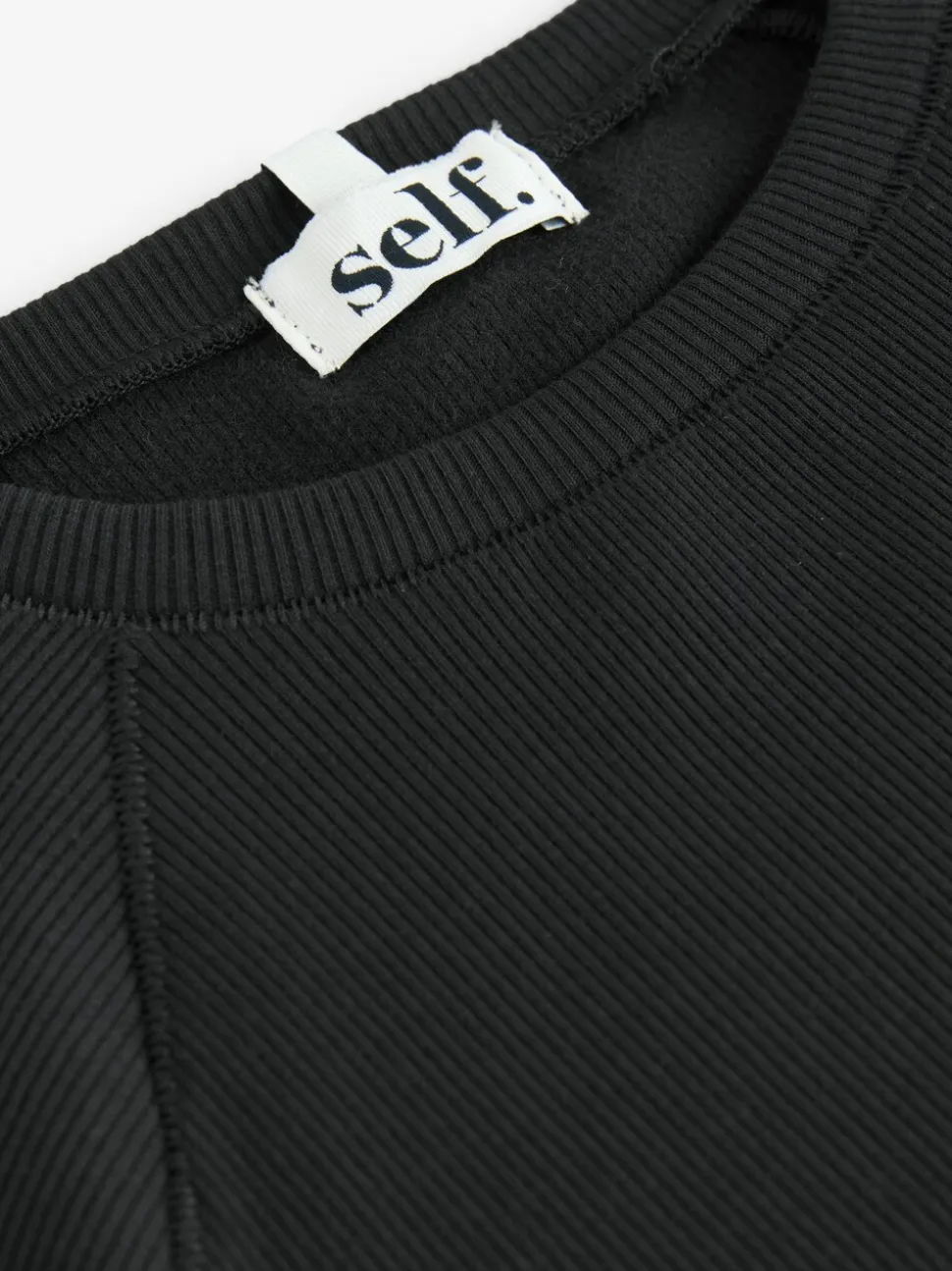 self. Black Fitted Rib T-Shirt