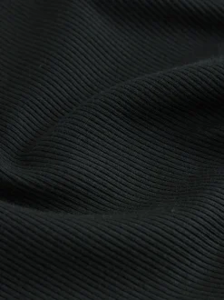 self. Black Fitted Rib T-Shirt