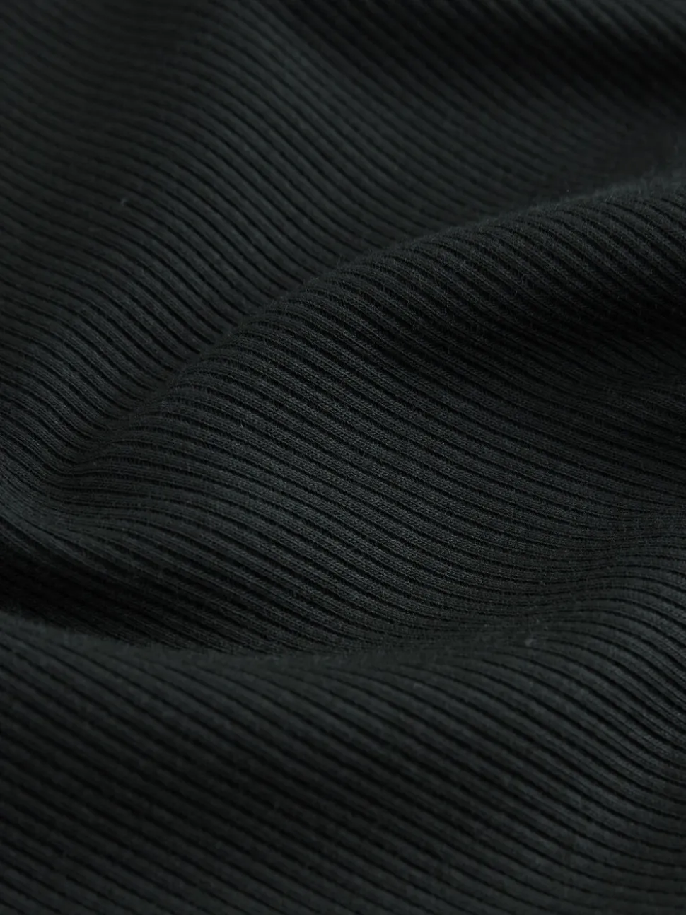 self. Black Fitted Rib T-Shirt