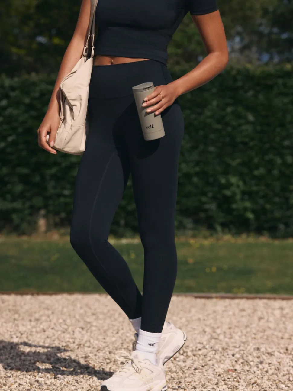 self. Black High Waist Leggings