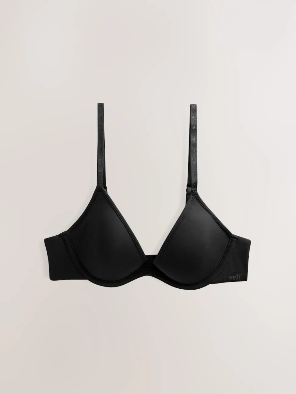 self. Black Pad Plunge Smoothing Scoop Bra