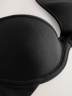 self. Black Pad Plunge Smoothing Scoop Bra