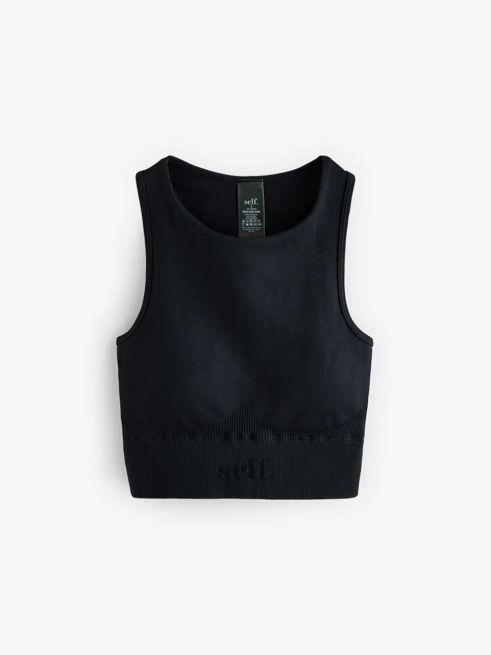 self. Black Seamfree Sports Crop Top