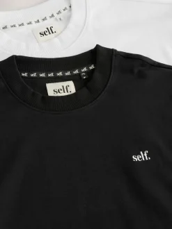 self. Black/White T-Shirts 2 Pack