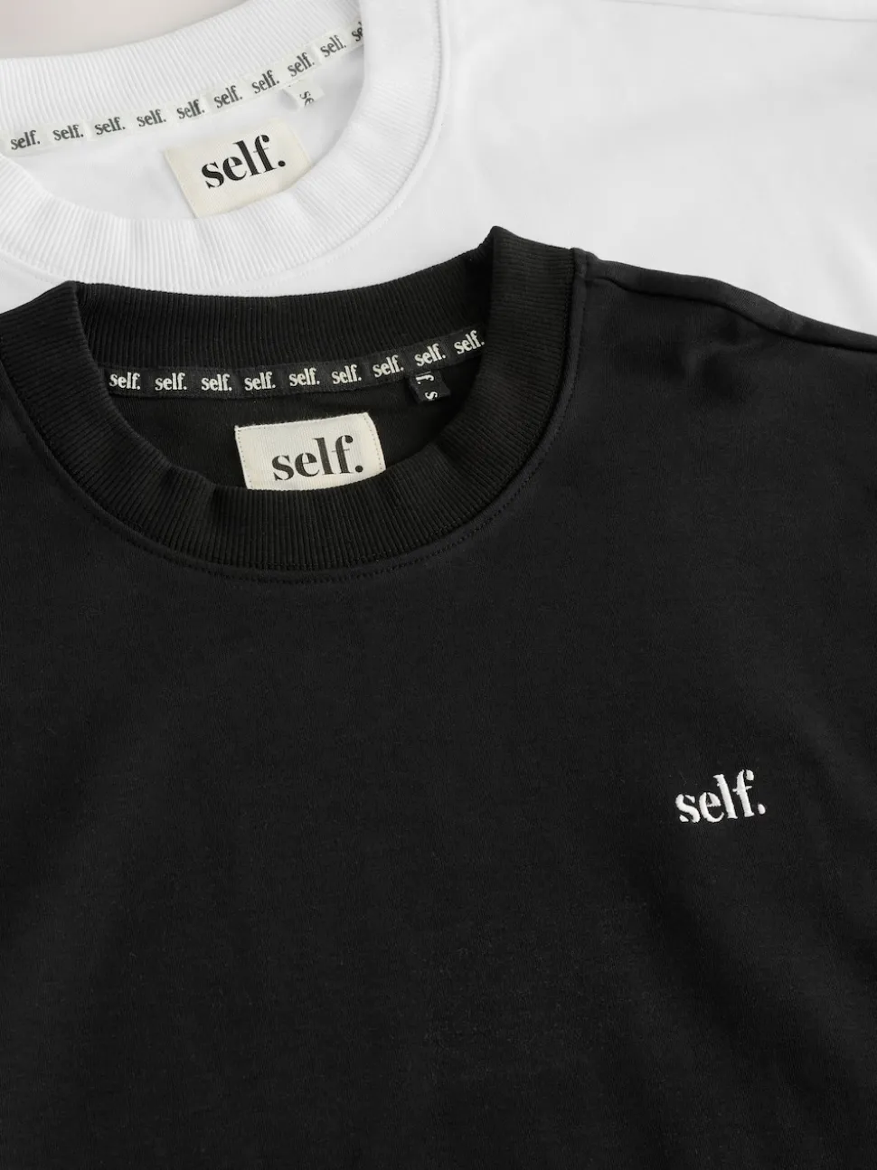 self. Black/White T-Shirts 2 Pack