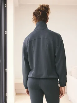self. Blue Half Zip Modal Sweatshirt