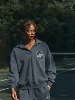 self. Blue Rugby Sweatshirt